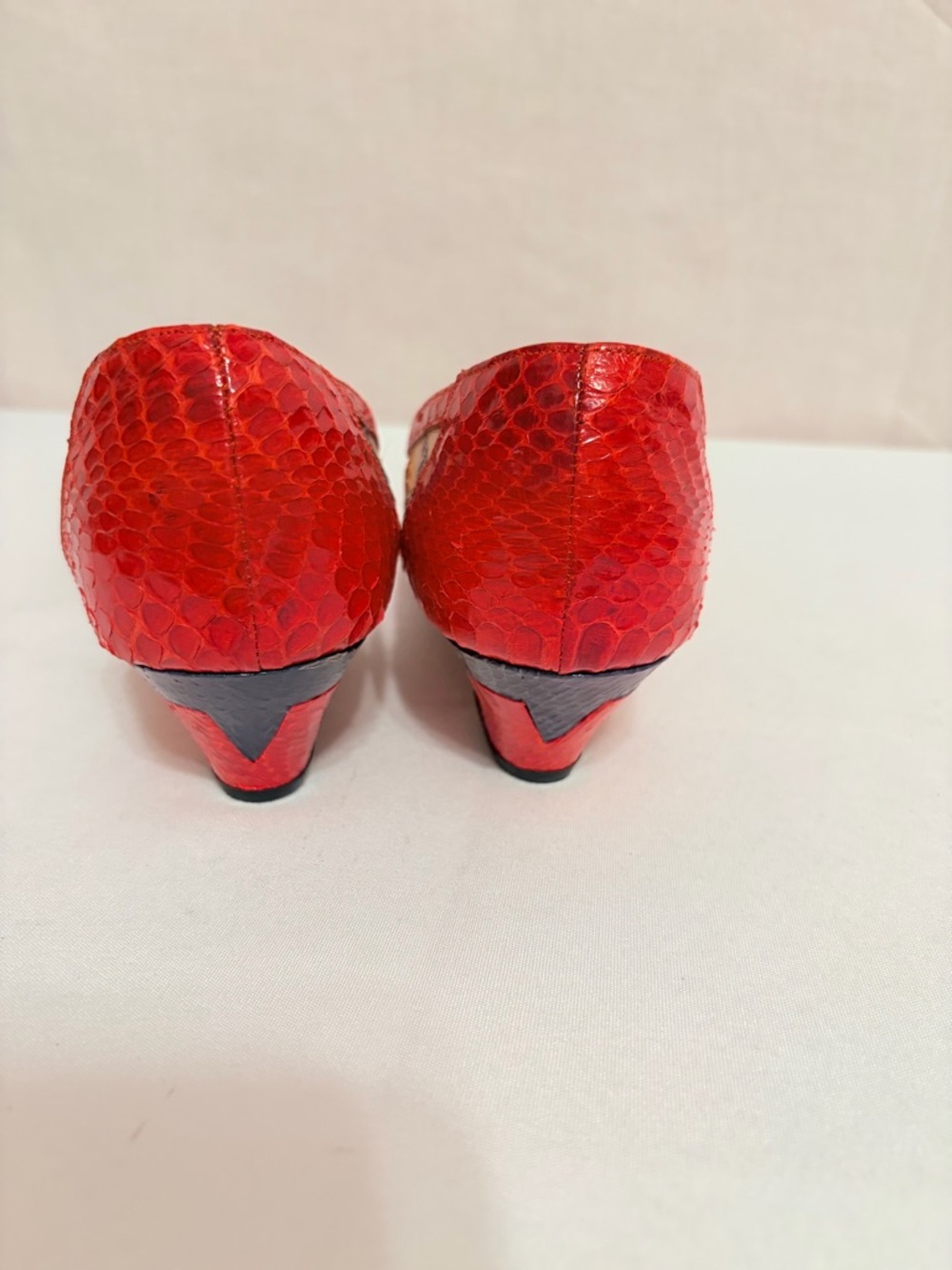 Multicolor Patchwork Pointed Toe Flats with Red Trim - Picture 3 of 9